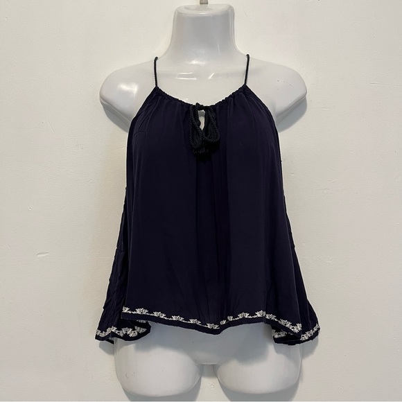 Papaya - Spaghetti Strap Navy Blue Blouse Size S - Picture 8 of 8
